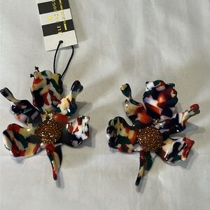 Lele Sadoughi Crystal Lily Earrings in Harvest Multi NWT